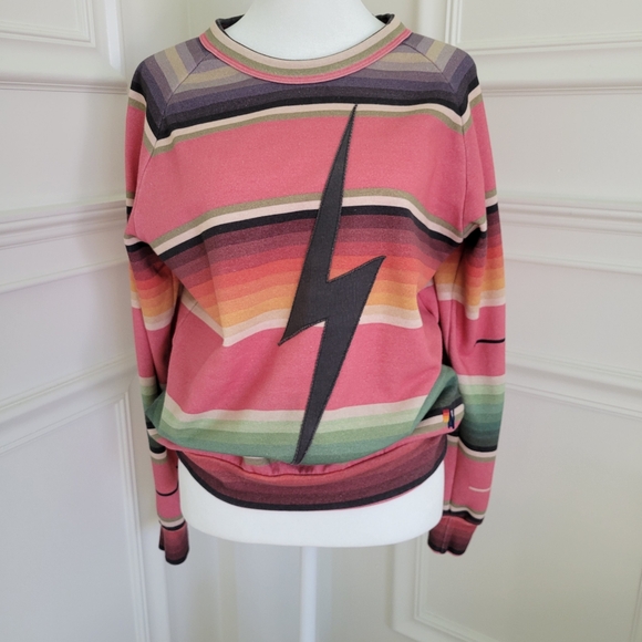 Aviator Nation, Serape Bolt Stitch Sweatshirt, Small - Picture 6 of 6